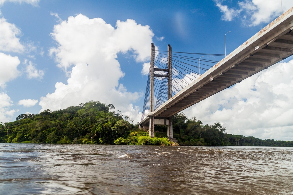 Bridge,Over,River,Oyapock,(oiapoque),Between,French,Guiana,And,Brazil